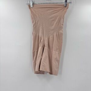 Spanx Sculpt Seamless High Waisted Mid Thigh Shorts Tan Size XL
